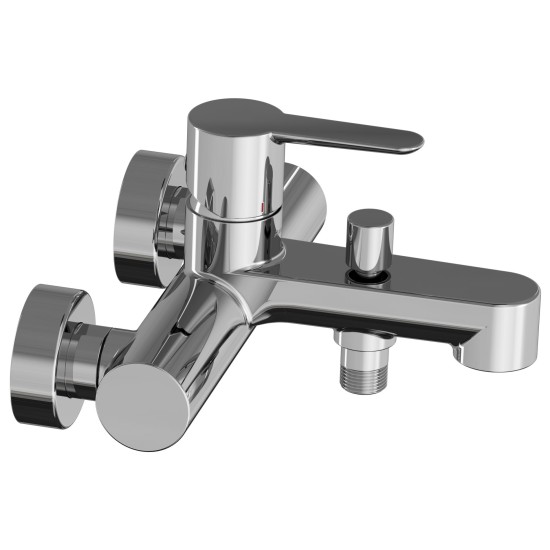 PU 022.01CR Vonios sieninis maišytuvas su jungikliu, be dušo komlekto, 150 mm, chromas