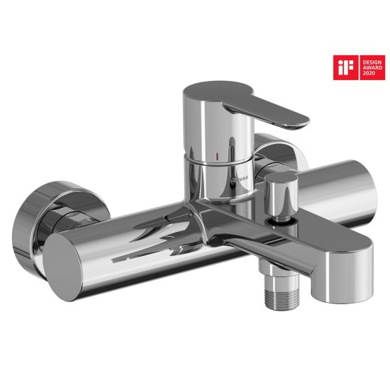 PU 022.01CR Vonios sieninis maišytuvas su jungikliu, be dušo komlekto, 150 mm, chromas