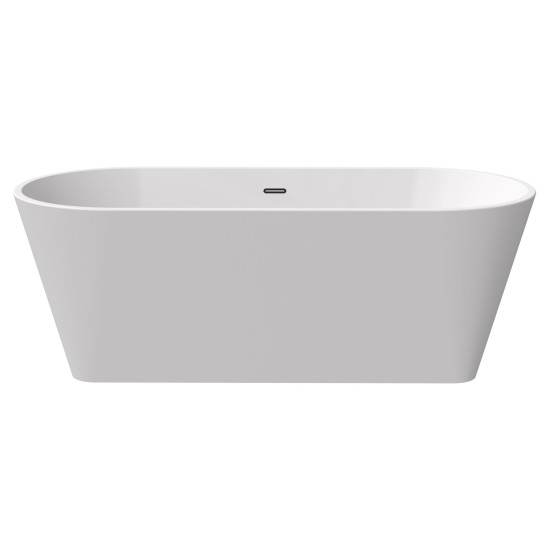 Solo Vonia 178x80, laisvai pastatoma, balta, persipylimo ir sifono dangtelis juodos spalvos