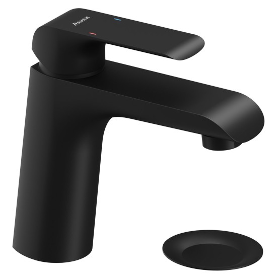 FL 013.20BLM Praustuvo maišytuvas 151 mm su dugno vožtuvu ClickClack, matinės juodos