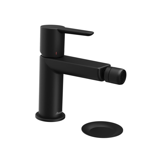 PU 055.20BLM Bidė maišytuvas 151 mm su dugno vožtuvu ClickClack, matinės juodos