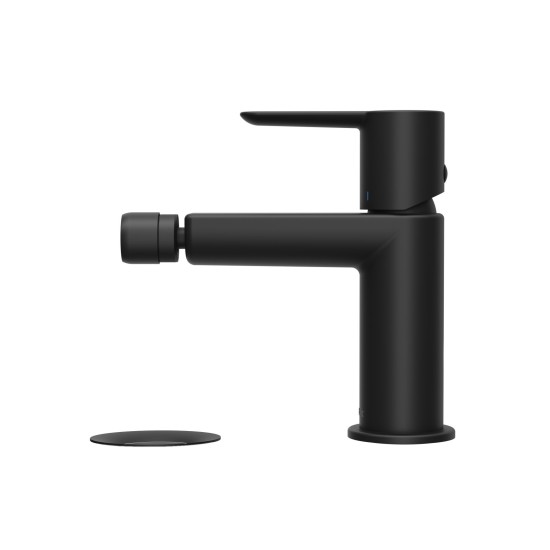 PU 055.20BLM Bidė maišytuvas 151 mm su dugno vožtuvu ClickClack, matinės juodos