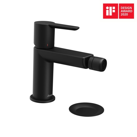 PU 055.20BLM Bidė maišytuvas 151 mm su dugno vožtuvu ClickClack, matinės juodos