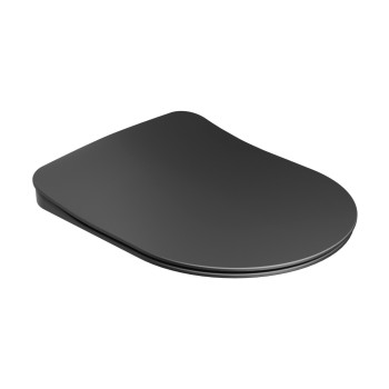 WC unitazo dangtis Uni Chrome Flat, juodas