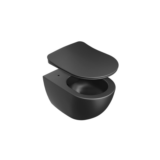 WC unitazo dangtis Uni Chrome Flat, juodas