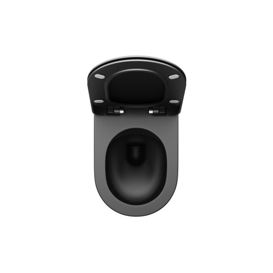 WC unitazo dangtis Uni Chrome Flat, juodas