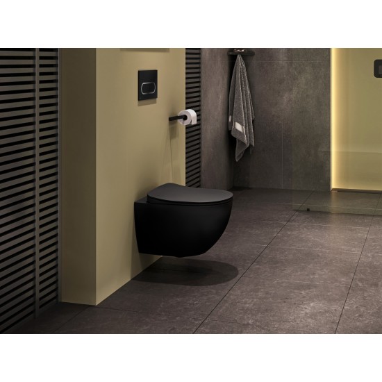 Chrome WC valdymo mygtukas, juodas