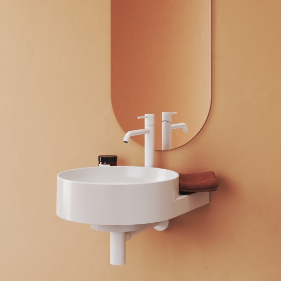ES 015.10WV Praustuvo maišytuvas 340 mm be dugno vožtuvo, White Velvet