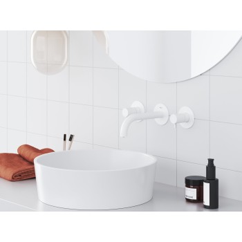 ES 019.10WV.O1 Potinkinis praustuvo maišytuvas, 3 dalių su korpusu,  White Velvet