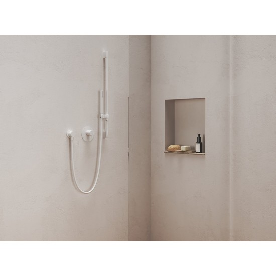 974.10WV Dušo stovas Chrome su reguliuojamu laikikliu 70 cm, White Velvet