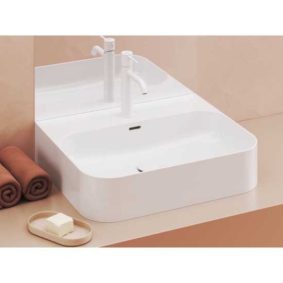 ES 012.11WV Praustuvo maišytuvas BeCool 190 mm be dugno vožtuvo, White Velvet