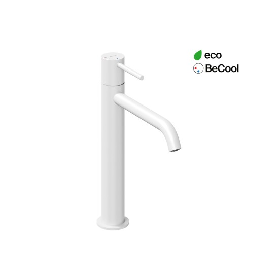ES 014.11WV Praustuvo maišytuvas BeCool 250 mm be dugno vožtuvo, White Velvet