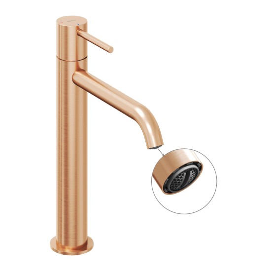 ES 014.60RGB Praustuvo maišytuvas BeCool 250 mm be dugno vožtuvo, šlifuoto rožinio aukso