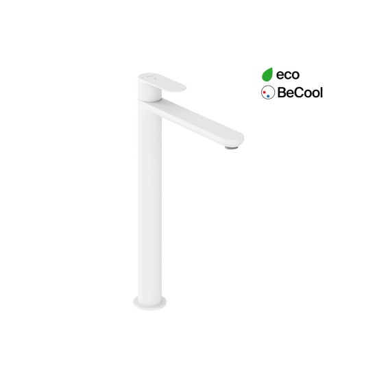 EL 015.11WV Praustuvo maišytuvas BeCool 335 mm be dugno vožtuvo, White Velvet