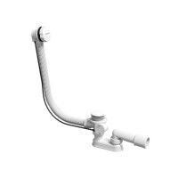 Vonios sifonas 57, valdomas troseliu, baltas matinis