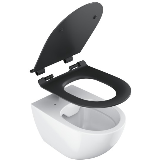 WC unitazo dangtis Vita, juodas