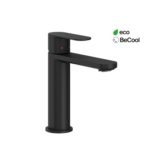 CR II 014.21BL Praustuvo maišytuvas BeCool 175 mm, be dugno vožtuvo, juodas
