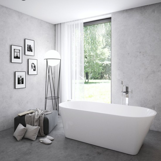 Solo Vonia 178x80, laisvai pastatoma, balta, persipylimo ir sifono dangtelis baltos spalvos