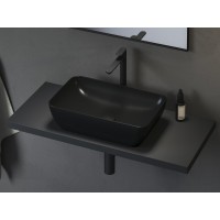 Keraminis praustuvas Uni 50 R Slim, juodas blizgus