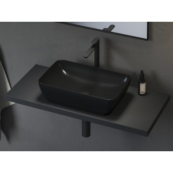 Keraminis praustuvas Uni 50 R Slim, juodas blizgus
