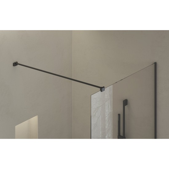 Walk-In Air Wall 120, juodas+stiklas Transparent