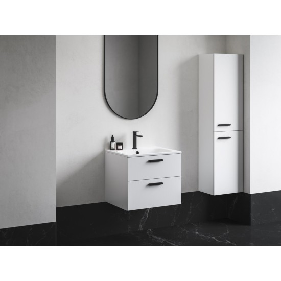 SD Chrome II 80 spintelė po praustuvu balta, juoda rankenėlė
