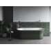 Vonia Ypsilon 180x80, laisvai pastatoma, Grey Green/balta, sifono dangtelis baltos/juodos/chromo spalvos