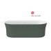 Vonia Ypsilon 180x80, laisvai pastatoma, Grey Green/balta, sifono dangtelis baltos/juodos/chromo spalvos