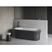 Vonia Ypsilon 180x80, laisvai pastatoma, juoda/balta, sifono dangtelis juodos/baltos/chromo spalvos