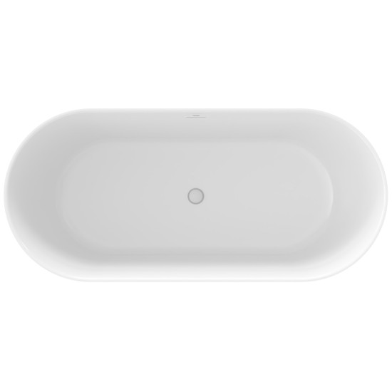 Vonia Freedom O Tec 170x77, laisvai pastatoma, juoda/balta, sifono dangtelis juodos/baltos/chromo spalvos