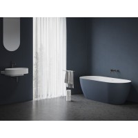 Vonia Freedom O Tec 170x77, laisvai pastatoma, Deepsea Blue/balta, sifono dangtelis baltos/juodos/chromo spalvos