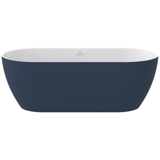 Vonia Freedom O Tec 170x77, laisvai pastatoma, Deepsea Blue/balta, sifono dangtelis baltos/juodos/chromo spalvos