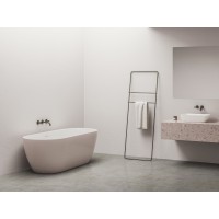 Vonia Freedom O Tec 170x77, laisvai pastatoma, Alabaster Pink/balta, sifono dangtelis baltos/juodos/chromo spalvos