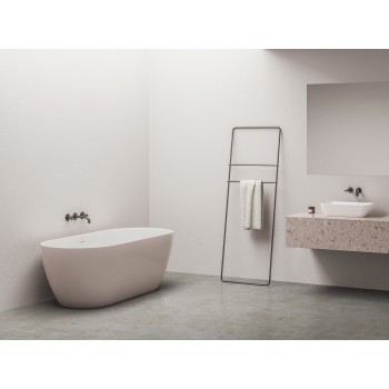 Vonia Freedom O Tec 170x77, laisvai pastatoma, Alabaster Pink/balta, sifono dangtelis baltos/juodos/chromo spalvos