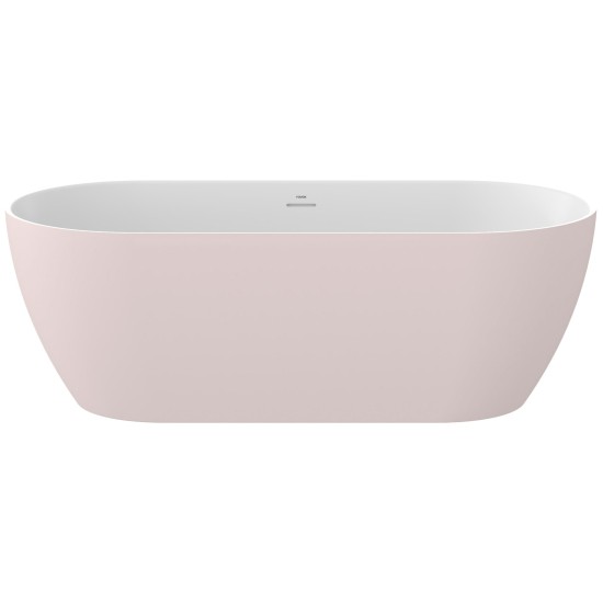 Vonia Freedom O Tec 170x77, laisvai pastatoma, Alabaster Pink/balta, sifono dangtelis baltos/juodos/chromo spalvos