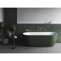 Vonia Freedom O Tec 170x77, laisvai pastatoma, Grey Green/balta, sifono dangtelis baltos/juodos/chromo spalvos