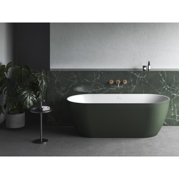 Vonia Freedom O Tec 170x77, laisvai pastatoma, Grey Green/balta, sifono dangtelis baltos/juodos/chromo spalvos