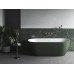 Vonia Freedom O Tec 170x77, laisvai pastatoma, Grey Green/balta, sifono dangtelis baltos/juodos/chromo spalvos