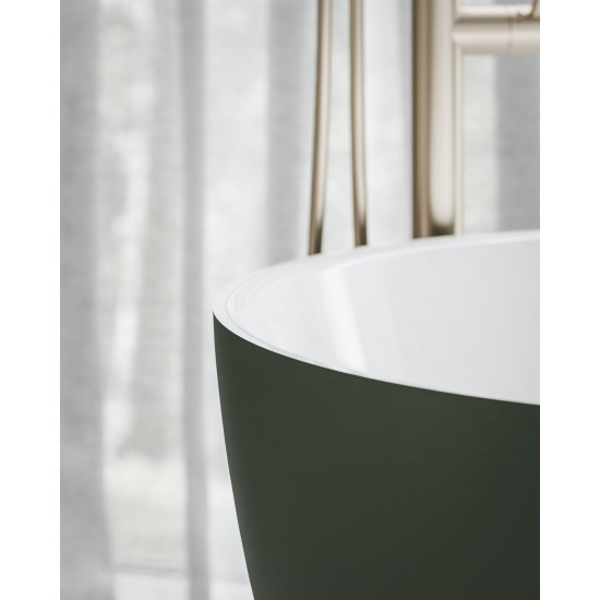 Vonia Freedom O Tec 170x77, laisvai pastatoma, Grey Green/balta, sifono dangtelis baltos/juodos/chromo spalvos