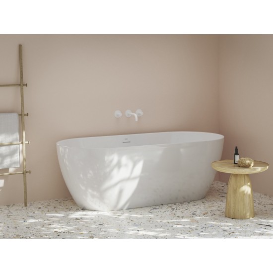 Vonia Freedom O Tec 170x77, laisvai pastatoma, matinis balta/balta, sifono dangtelis baltos/juodos/chromo spalvos