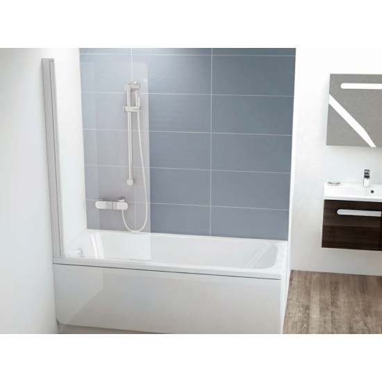 CVS1 80 K, balta matinė+stiklas Transparent