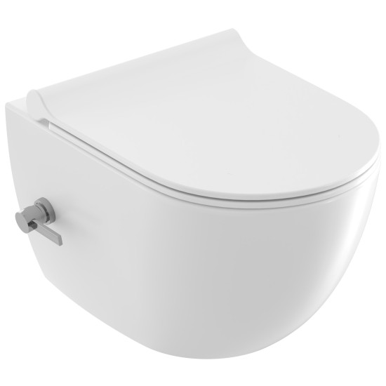 WC bidė Uni Chrome RimOff, pakabinamas, baltas