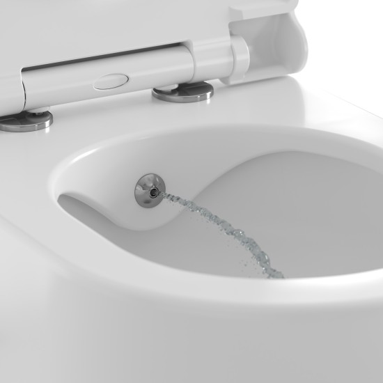WC bidė Uni Chrome RimOff, pakabinamas, baltas