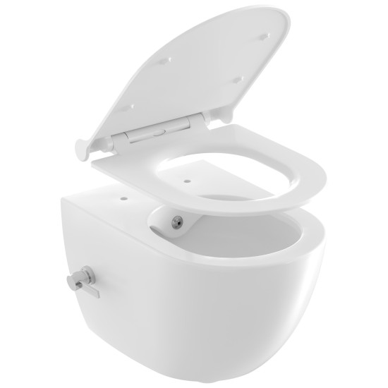 WC bidė Uni Chrome RimOff, pakabinamas, baltas