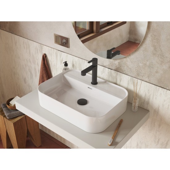 Stacionari praustuvo sifono galvutė Flat, juoda matinė