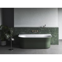 Vonia Ypsilon Wall 178x86, laisvai pastatoma, Grey Green/balta, sifono dangtelis baltos/juodos/chromo spalvos