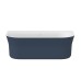 Vonia Ypsilon Wall 178x86, laisvai pastatoma, Deepsea Blue/balta, sifono dangtelis baltos/juodos/chromo spalvos