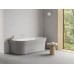 Vonia Ypsilon Wall 178x86, laisvai pastatoma, Smoke Grey/balta, sifono dangtelis baltos/juodos/chromo spalvos