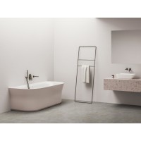 Vonia Ypsilon Wall 178x86, laisvai pastatoma, Alabaster Pink/balta, sifono dangtelis baltos/juodos/chromo spalvos