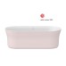 Vonia Ypsilon 180x80, laisvai pastatoma, Alabaster Pink/balta, sifono dangtelis baltos/juodos/chromo spalvos